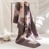 Elegant Floral Painting Autumn Winter Shawl Scarf