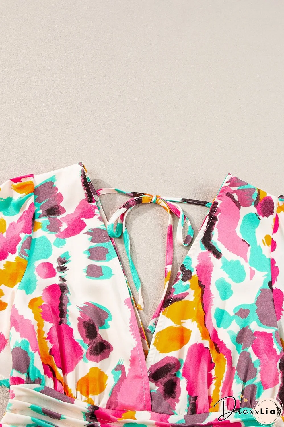 Boho Tie-dye V Neck Maxi Dress