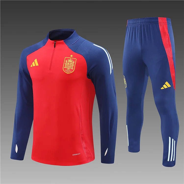2024-25 Spain red half-zip training jersey