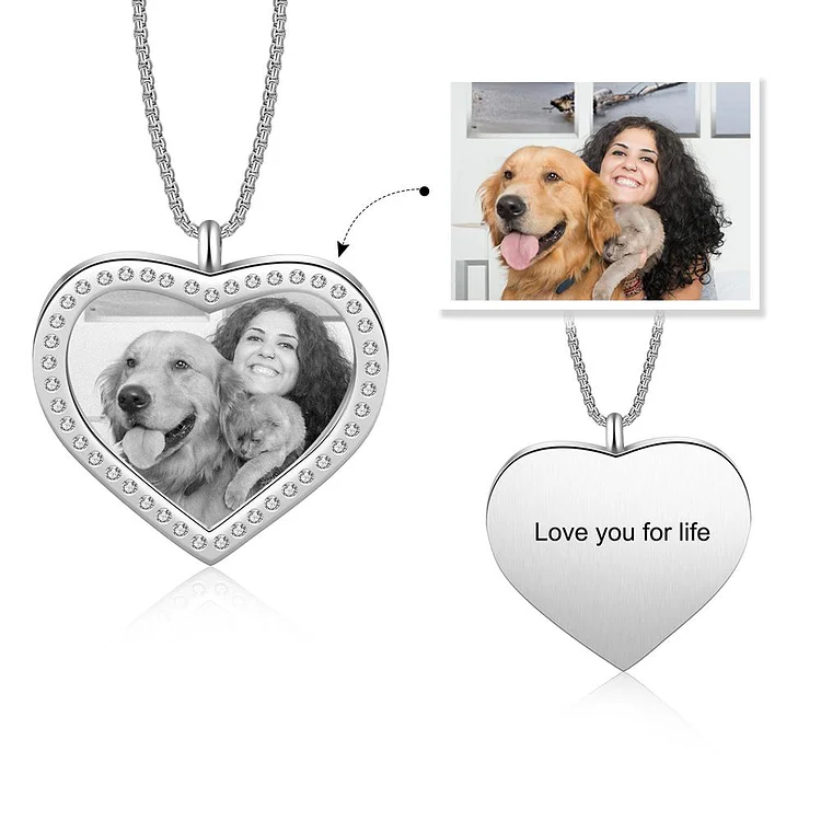 Personalized Heart Photo Necklace Custom Picture Necklace Gifts For Her