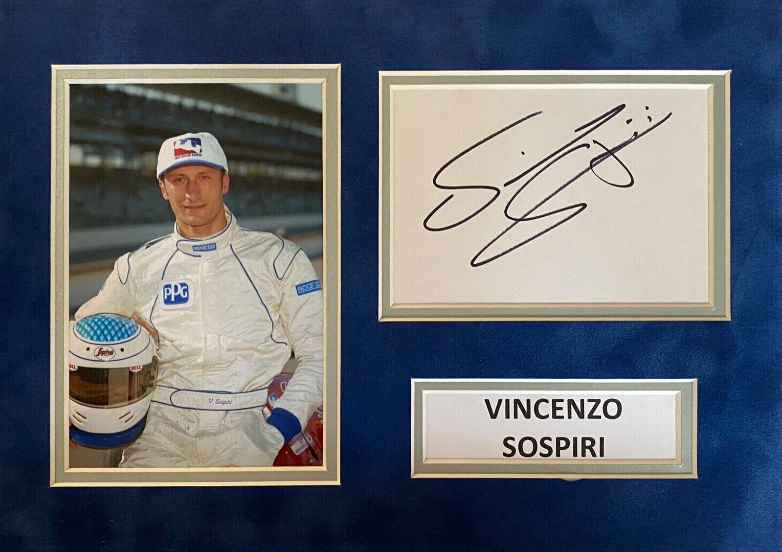 VINCENZO SOSPIRI SIGNED A4 Photo Poster painting MOUNT DISPLAY FORMULA 1 AUTOGRAPH F1