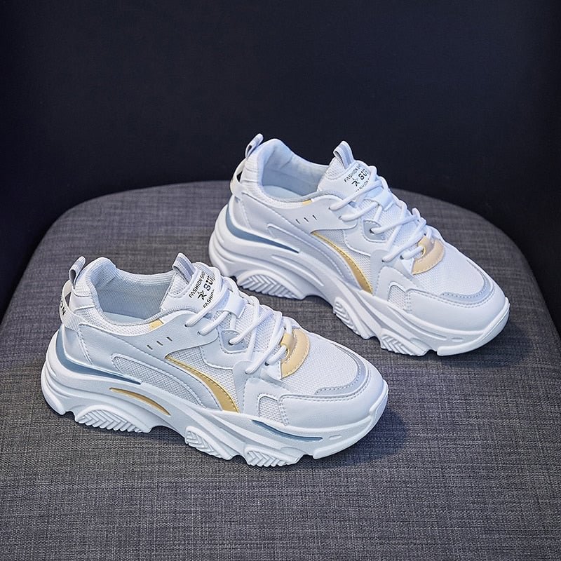 Fashion Women's Chunky Sneakers 2021 Platform Sports Shoes Summer White Sneakers Vulcanized Casual Shoes Tennis Female Basket