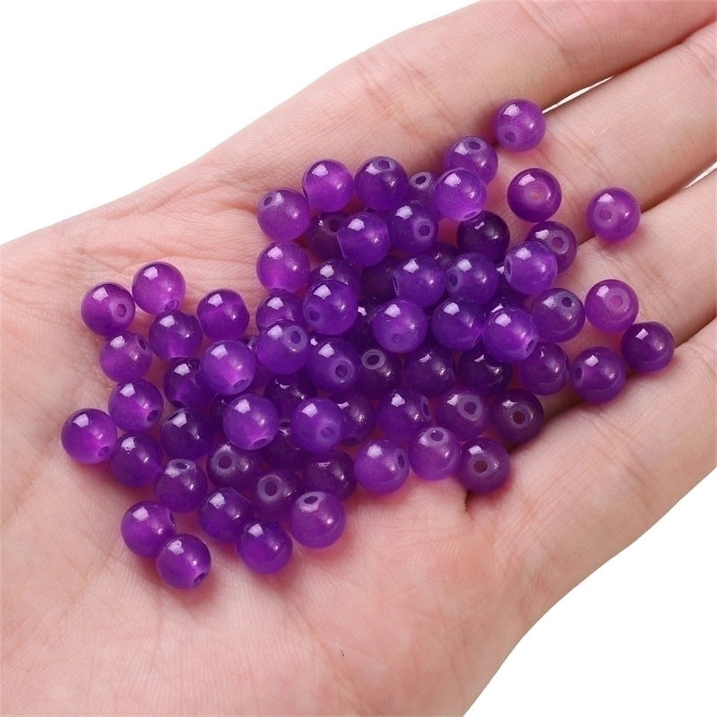 3 Pieces 1 Set Diameter 6 Mm Diameter 8mm Hole 1~1.9mm Glass Solid Color Beads