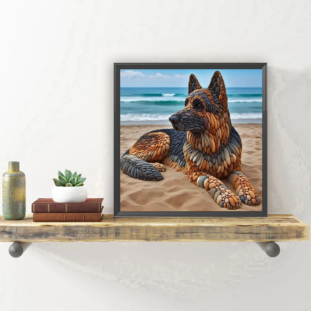 Diamond Painting - Full Round Drill - Stone Art Dog(Canvas|30*30cm)