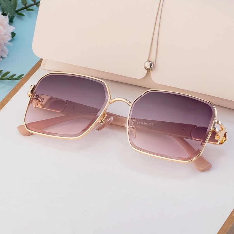 Casual Vacation Solid Color Pc Square Full Frame Women’s Sunglasses