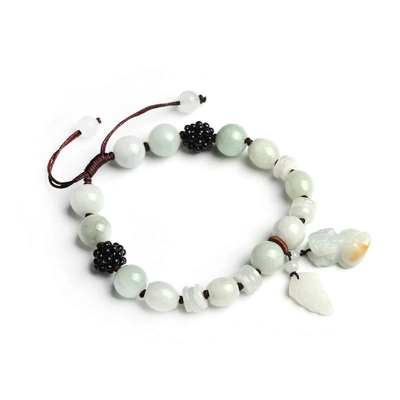 Natural Jade Pixiu Wealth Abundance Bracelet