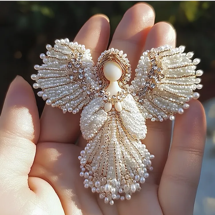 🔥💖Handmade Pearl Angel Brooch