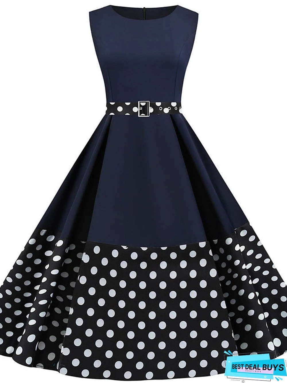 Women's A Line Dress Knee Length Dress Sleeveless Print Patchwork Summer Vintage Black Yellow Blushing Pink Green