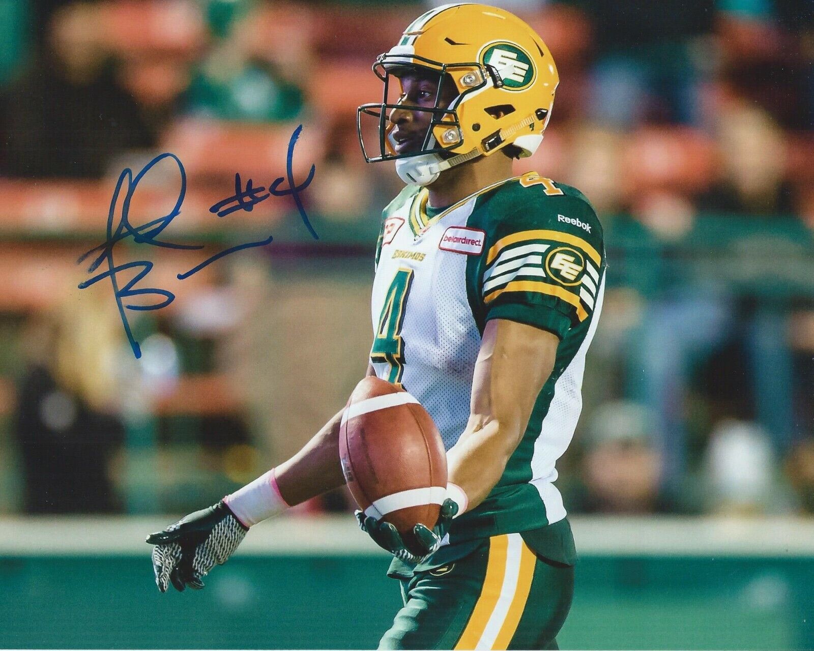 Adarius Bowman Signed 8x10 Photo Poster painting Edmonton Eskimos Autographed COA I