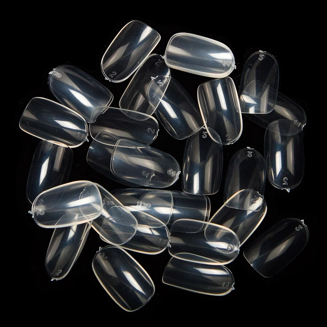 600pcs/bag Short Rounded False Nail Tips Full Cover 3 Colors 2 Bags Of Size 4 and Size 5 For Salon Round Manicure Fake Nail Tips-Nail Inspo