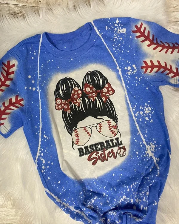 Baseball Sister Bleached Graphic Tee
