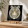 DIY Pearl Painting Tiger for Home Wall Decor with Frame(30x30cm)