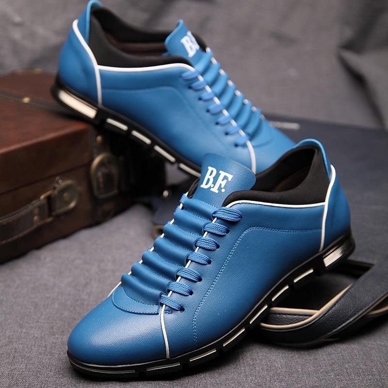 Men's Casual British Style Flats PU Leather Lace Up Oxford Shoes