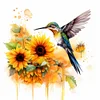 Diamond Painting-DIY Full Round Drill Sunflower Hummingbird(35x35cm)