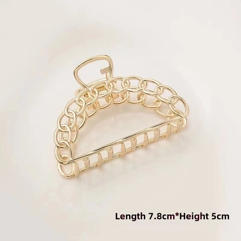 Metal Grab Clip Elegant Bow Hairpin Back Head Large Shark Clip French Pearl Clip Hair Accessories