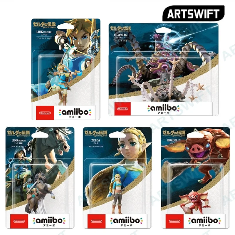 Nintendo Switch Amiibo Legend of Zelda Breath of the Wild Figure Link  Archer Rider Guardian Bokoblin 4 Champions Mipha PART 1