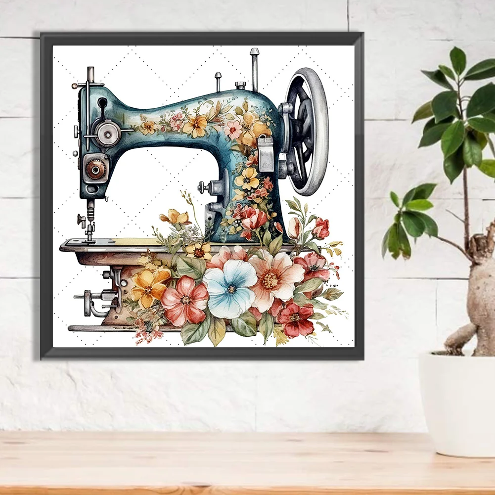 Diamond Painting - Full Round Drill - Sewing Machine(30*30cm)