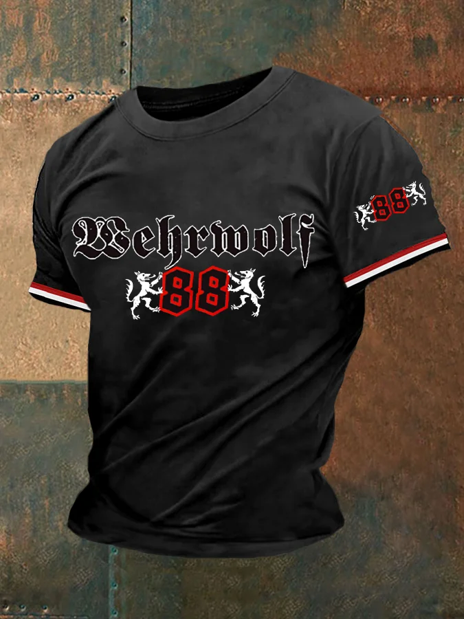 Herren-T-Shirt Werwolf  bedrucktes Kurzarm
