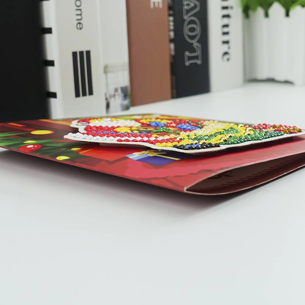 8pcs DIY Greeting Card Special-shaped Diamond Painting Christmas Postcards