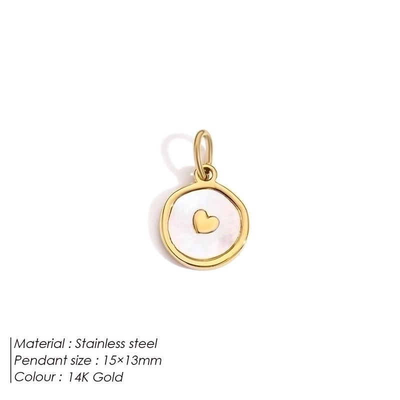 1 Piece 9*7mm 316 Stainless Steel 14K Gold Plated Heart Shape Polished Pendant