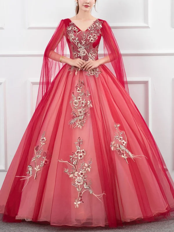 Elegant Sleeveless Plunging Neck Mesh Bandaged Embroidered Maxi Dress 