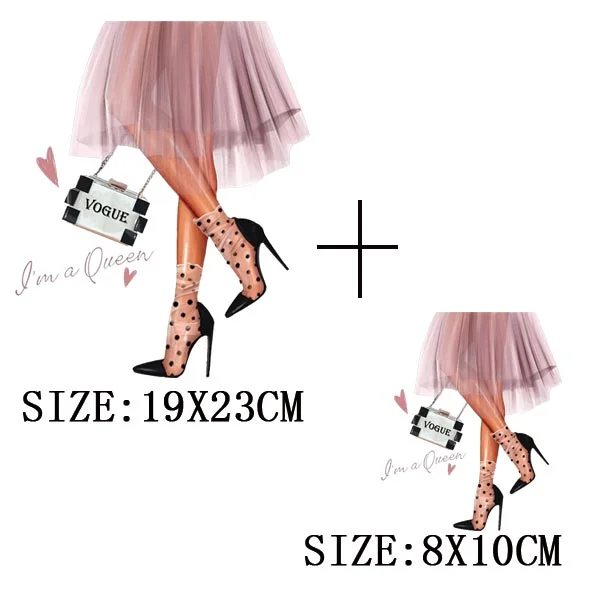Beautiful Legs Thermal Stickers On T-shirt DIY Washable Iron On Transfers For Clothing Funny Design Patches On Clothes Appliqued