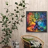 Bunter Baum des Lebens - runder Bohrer Diamantmalerei - 30*30cm