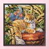 Wicker Cat Full 14CT 2 Strands DIY Stamped Cross Stitch Kits for Beginners Adults Home Wall Decor Cross Stitch Art and Crafts Kits 40x40cm tapestrymarket