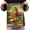 Farm girl with horse and dog - Vintage Metal Signs(8*12Inch/12*16Inch) - Farm