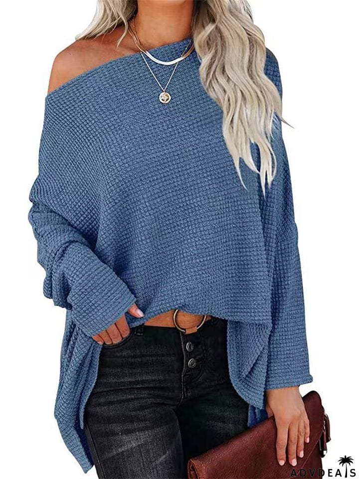 Women's Sexy Off Shoulder Loose Pullover Batwing Sleeve Sweaters