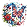 Acrylic 2D Flat DIY US Flag Butterfly Hanging Diamond Art Kits Wall Door Decor (A)