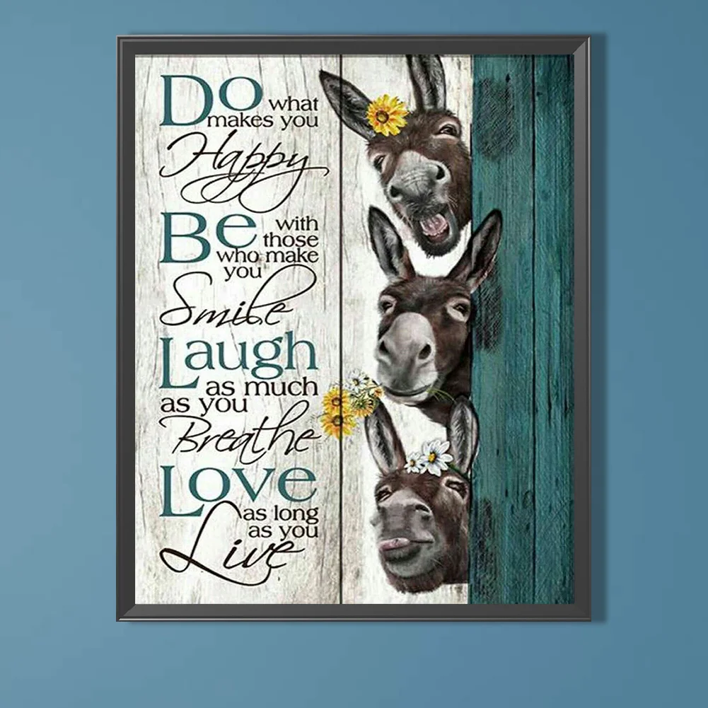Diamond Painting - Full Round Drill - Donkey Phrase(Canvas|40*50cm)