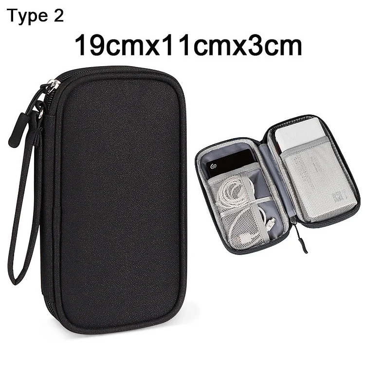 JOURNALSAY Portable Storage Bag for Power Bank Digital Cable Case Earphone Oxford Cloth
