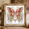 Red Butterfly DIY Partial Drill Special Shape Diamond Painting Kit 30x30cm