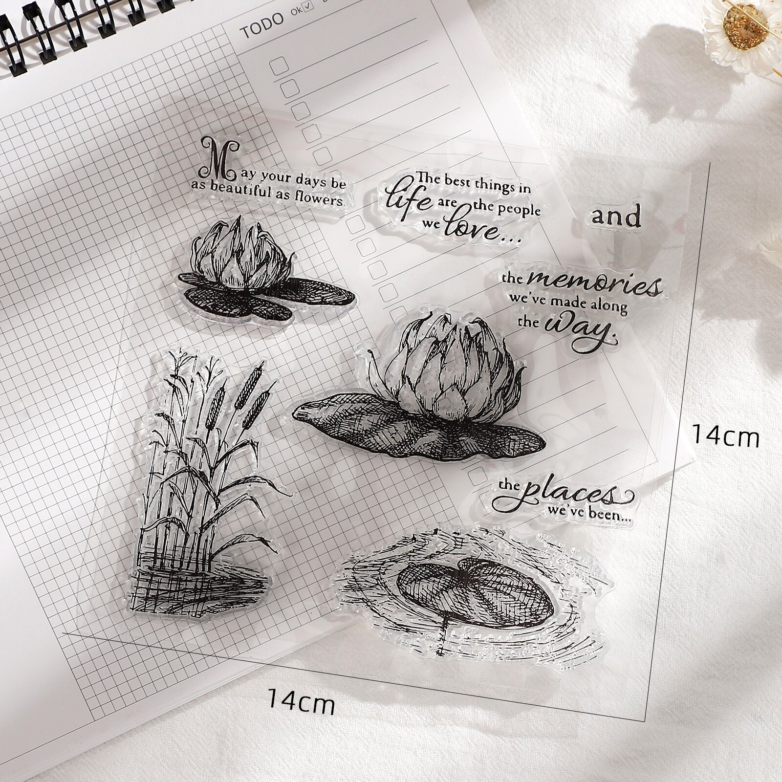 JOURNALSAY Transparent Flowers Plants Girls Silicone Stamps DIY Journal Material Scrapbooking