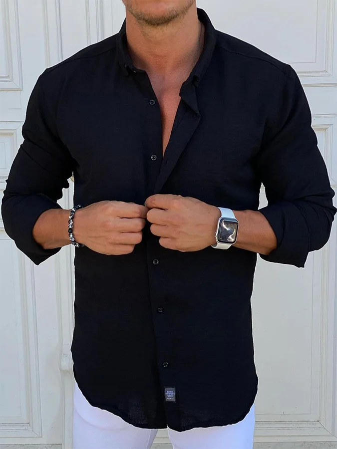 Elegant Men's Shirt In Black