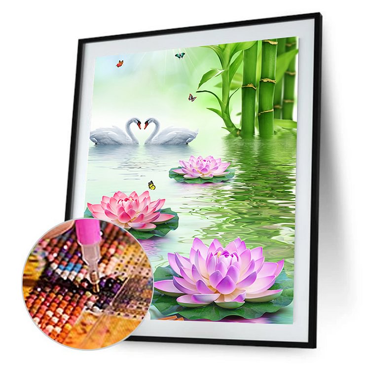 30*55cm Lotus Pond Diamond Painting