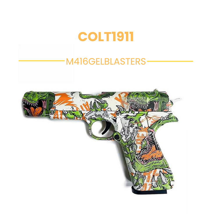 Colt 1911 Toy Gun with Dinosaur Graffiti Design