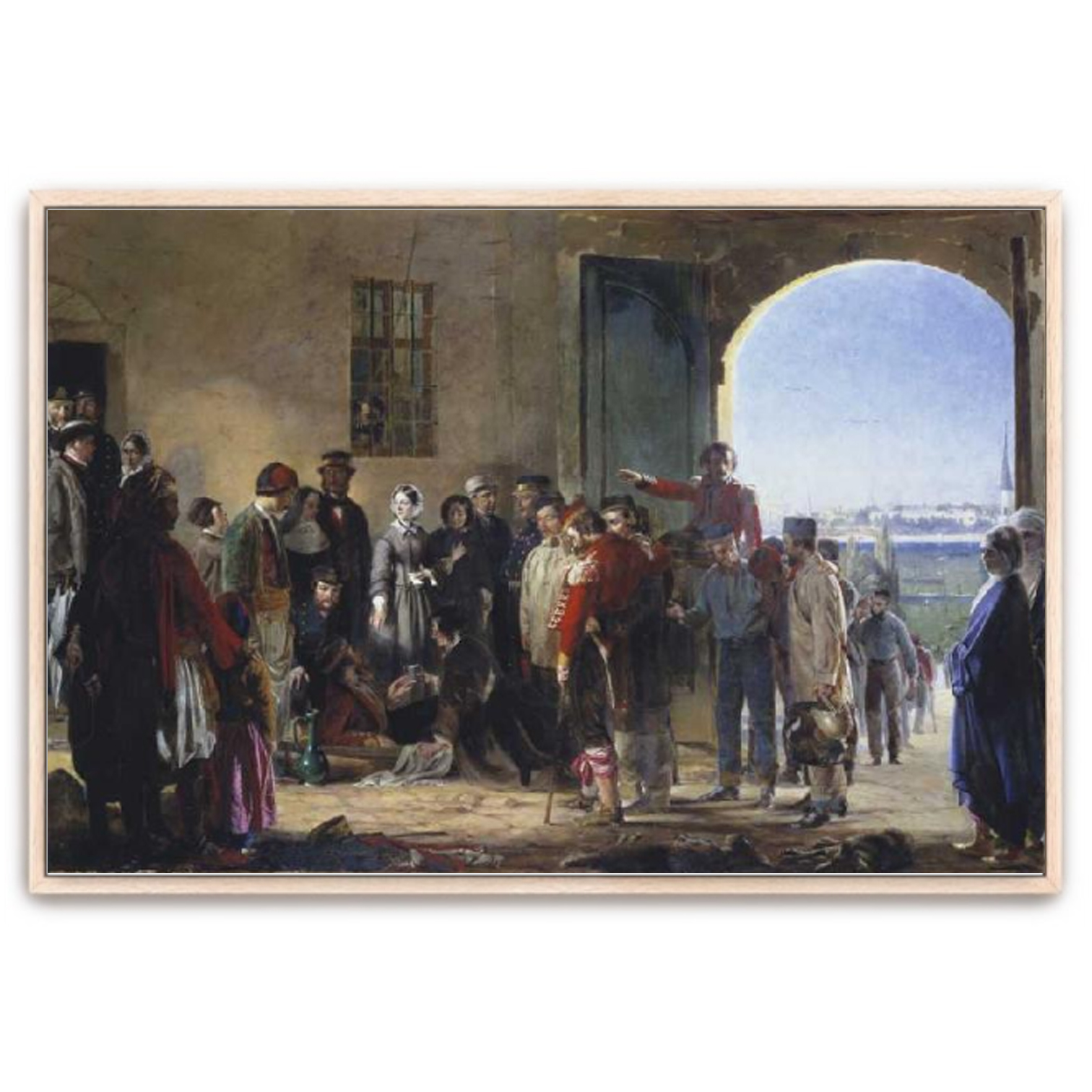 Florence Nightingale with the wounded soldiers - Works with frames