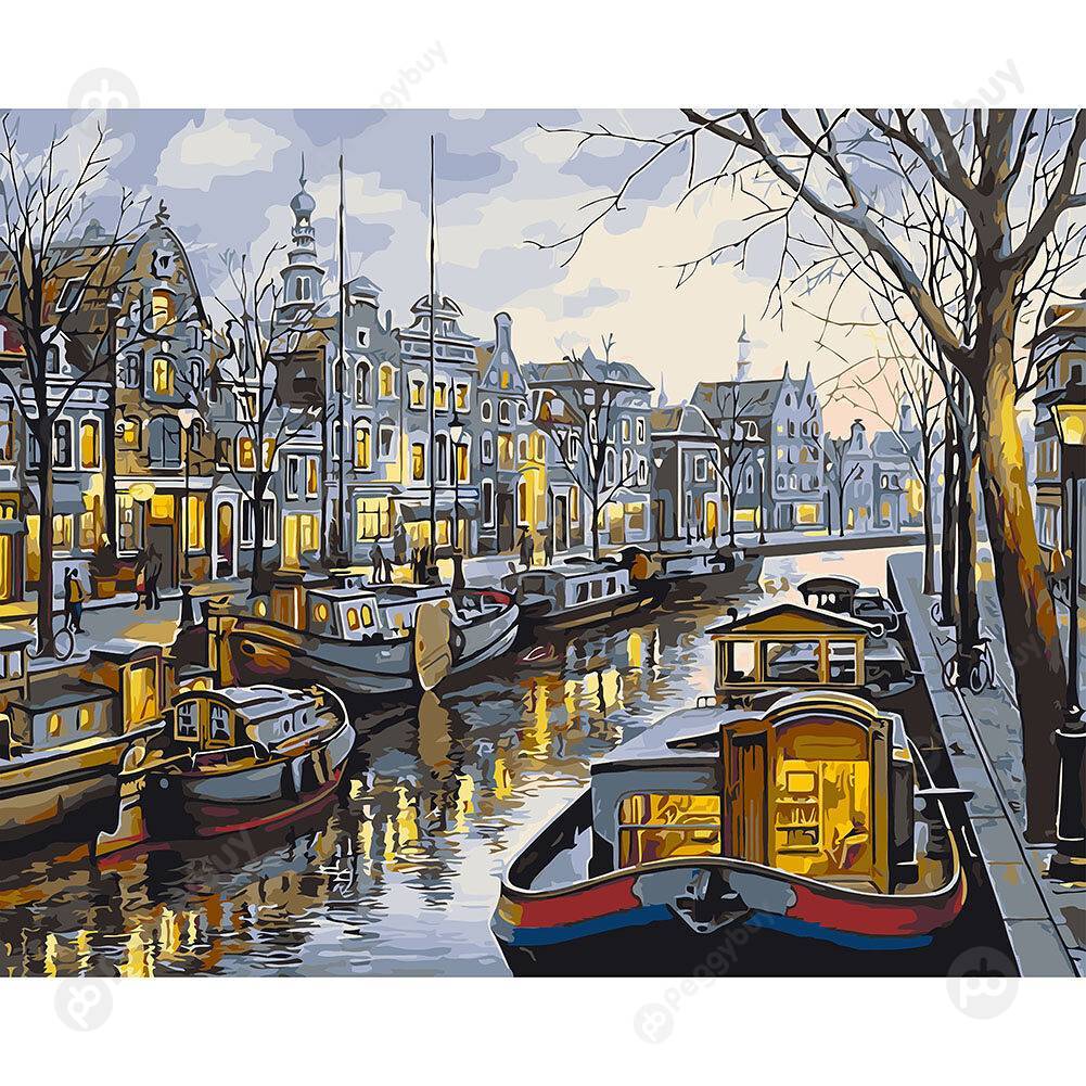 

40*50CM Paint By Numbers-River Scenery, 501 Original