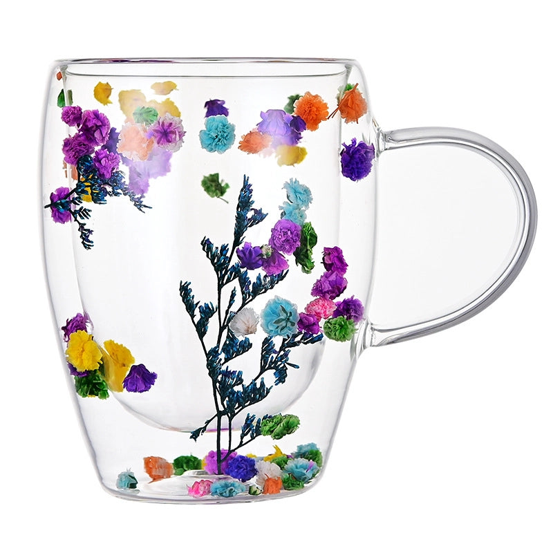 Casual Vacation Flower Borosilicate Glass Mug 1 Piece