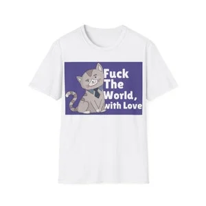Pornhint Funny Cat Shirt, Fuck The World With Love, Cat MEME, NSFW NSFW