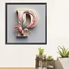 Feather Letter P-Full Round Diamond Painting 30*30CM