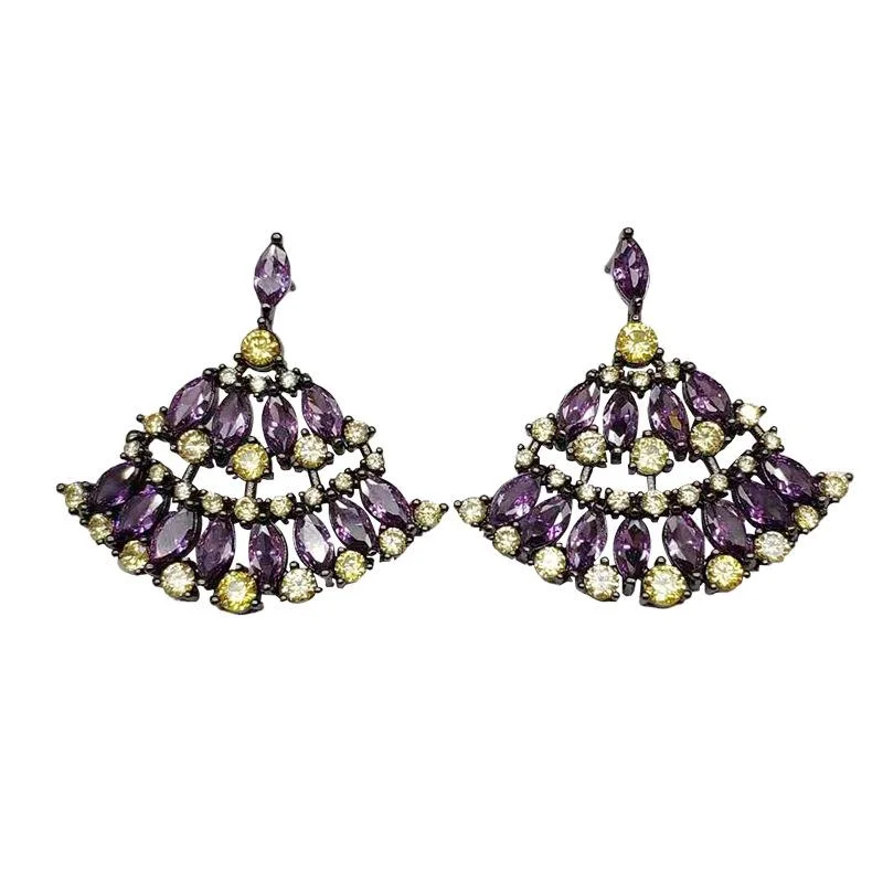 Purple zircon earring dangle-zachics