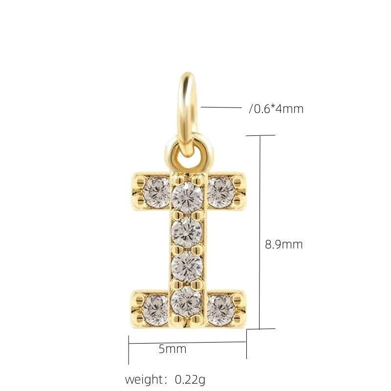 1 Piece Copper Zircon 14K Gold Plated Inlay Polished Pendant