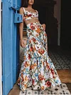 Floral-Print Underwired Bandeau Split Maxi Dress Suit