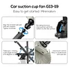 Portable Car Fan with Strong Suction and 3 Speeds Rechargeable Dashboard Cooling Air Wall Fan for Sedan SUV RV Auto Vehicles Home Windshield