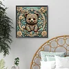 (40*40cm)Flower Bear - Full Round Drill Diamond Painting