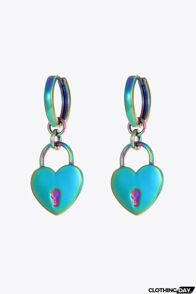 Multicolored Heart Drop Earrings