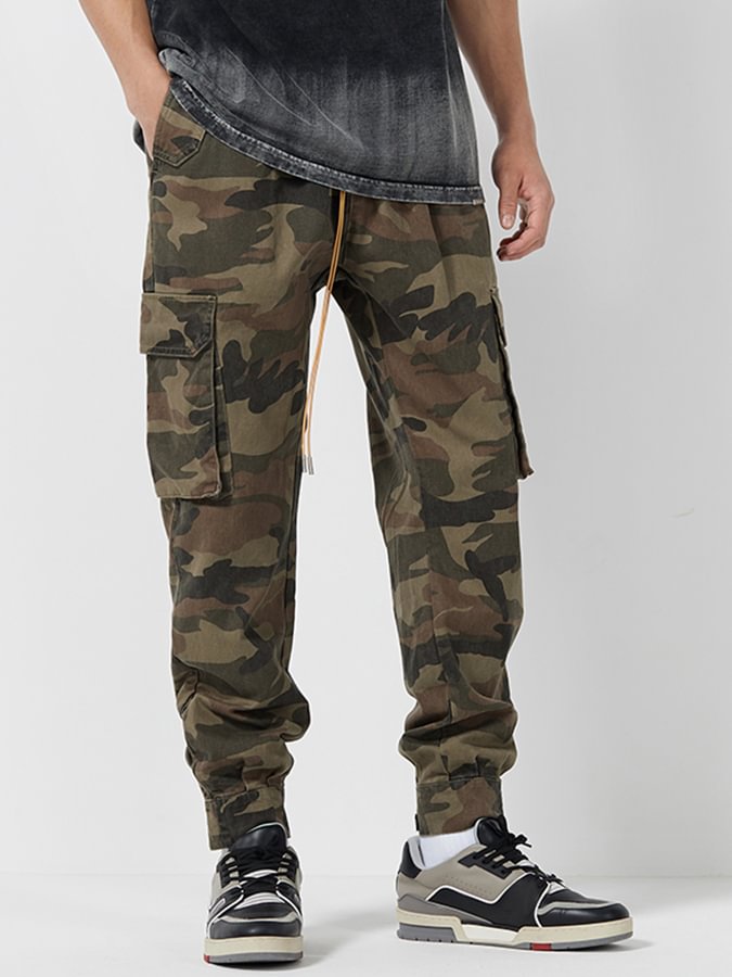 Men's Camouflage Drawstring Cargo Pants 